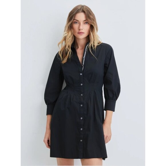 VERONICA BEARD POLINA SHIRTDRESS IN BLACK dress  Size 2 - Picture 3 of 10
